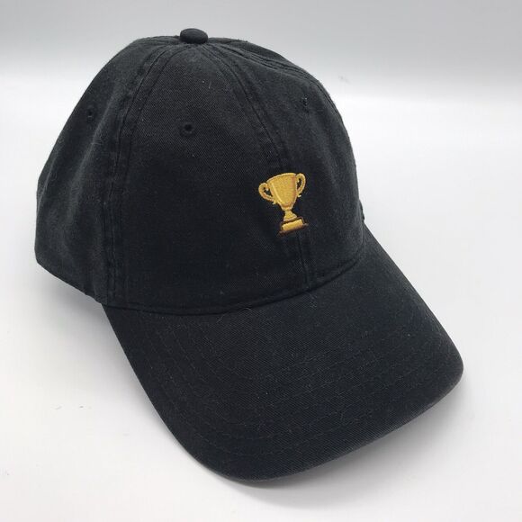 Gold Lurex Trophy Baseball Cap Otto Black 1st Place Award Champion Winner #1 Hat - Picture 4 of 8